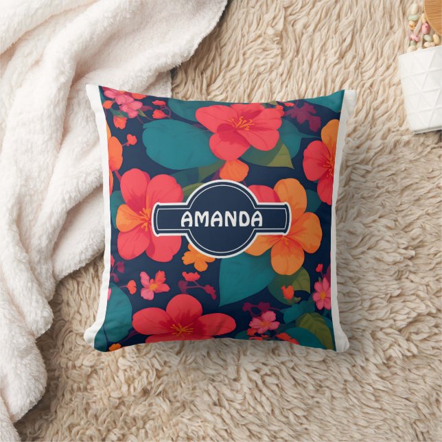 Hydrangea Pastel Colourful Personalised Pattern Cushion (Blanket)