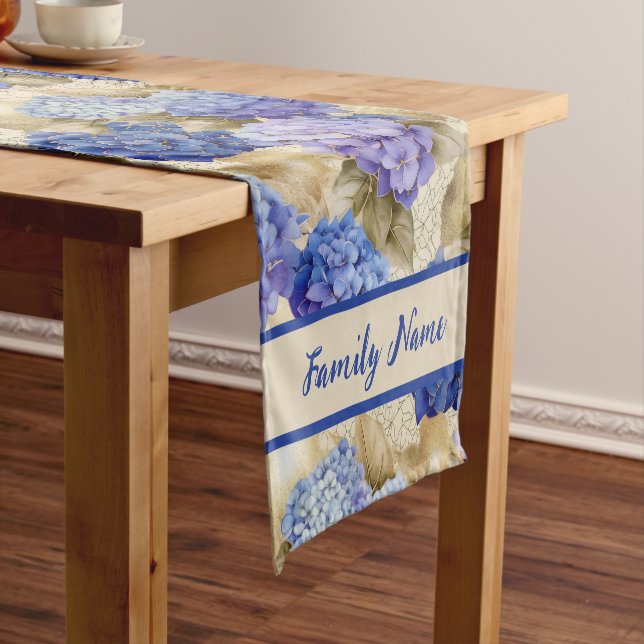Hydrangea Pattern Short Table Runner (In Situ)