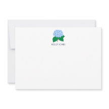 Hydrangea Personalised Flat Note Card