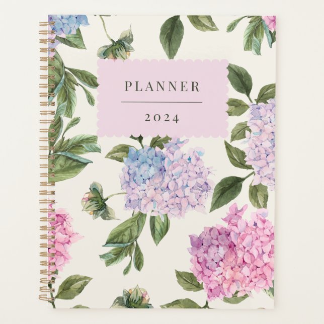 Hydrangea personalised planner (Front)