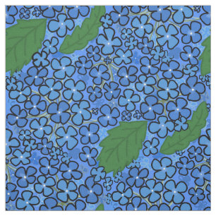 Hydrangea Petals Blue Seamless Botanical Fabric