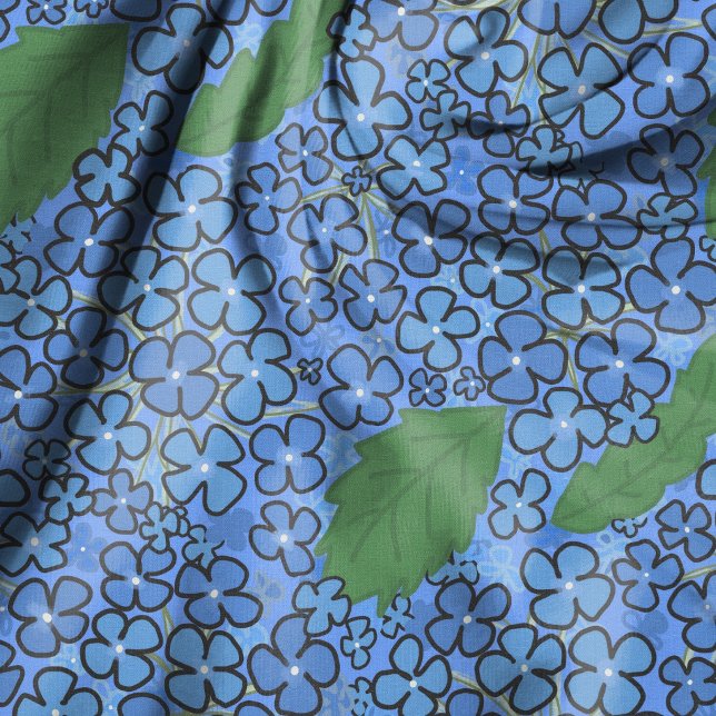 Hydrangea Petals Blue Seamless Botanical Fabric (Creator Uploaded)