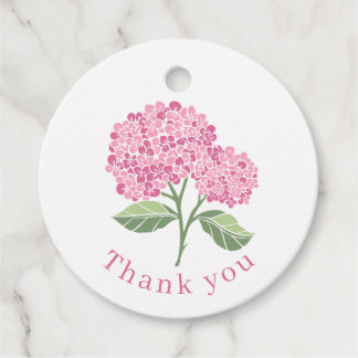 Hydrangea Pink Favour Tags
