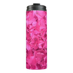 Hydrangea Pink Flower Pattern Thermal Tumbler