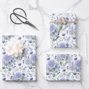 Hydrangea Print Wrapping Paper Sheets
