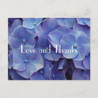 Hydrangea Purple Thank You Postcard