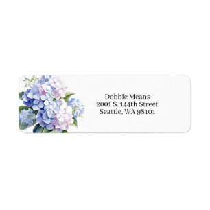 Hydrangea Return Address Label