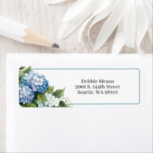 Hydrangea Return Address Label