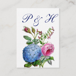 Hydrangea Roses Floral Wedding Place Cards