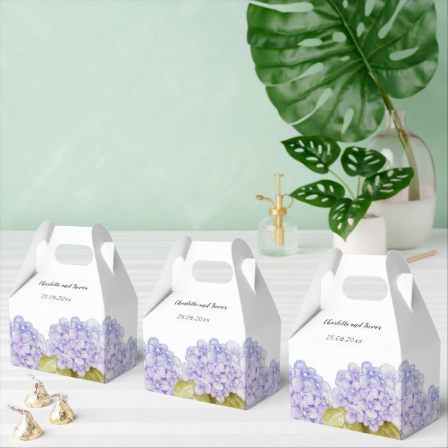 Hydrangea Shades Of Violet Blue Favour Box (Multiple)