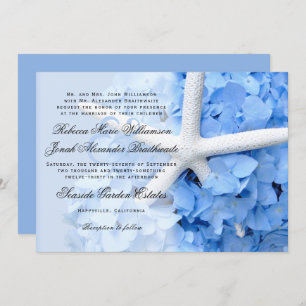 Hydrangea Starfish Parents Names Wedding Invite