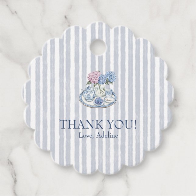 Hydrangea Tea Party Favour Tags (Front)
