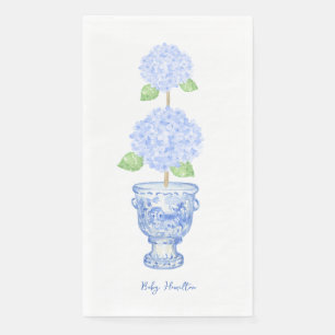 Hydrangea Topiary Chinoiserie Guest Towel Napkin