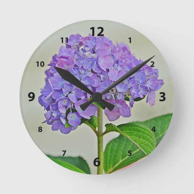Hydrangea Wall Clock (Front)