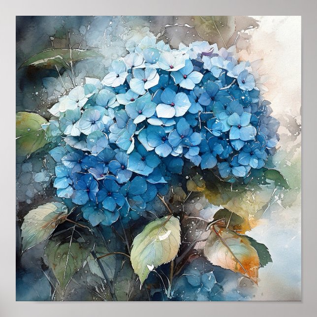 Hydrangea Watercolor Art Print (Front)