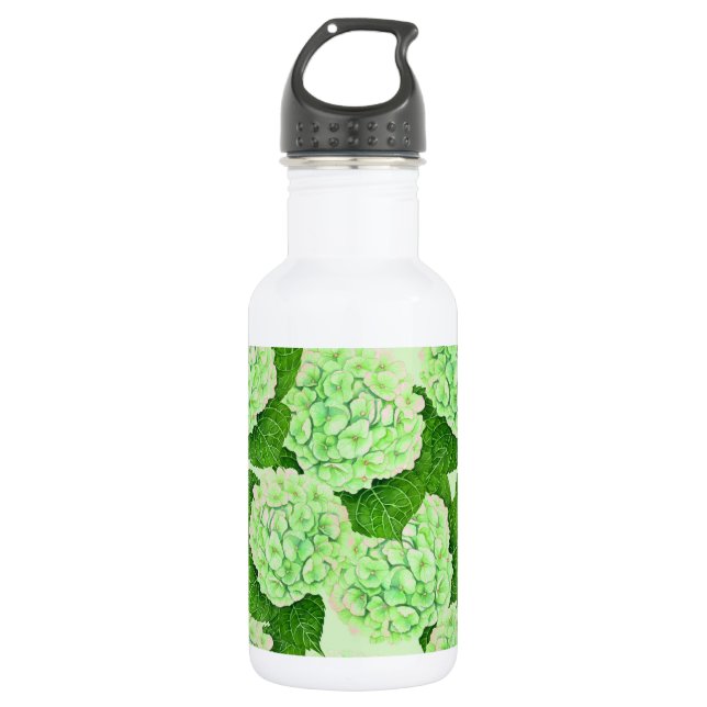 Hydrangea watercolor pattern 532 ml water bottle (Front)