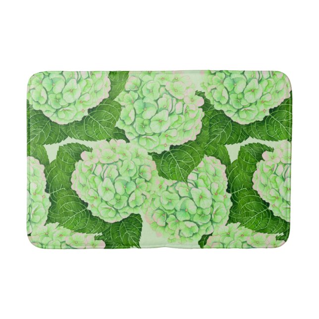 Hydrangea watercolor pattern bath mat (Front)