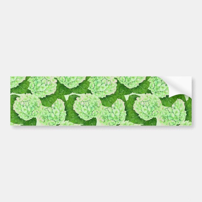 Hydrangea watercolor pattern bumper sticker (Front)