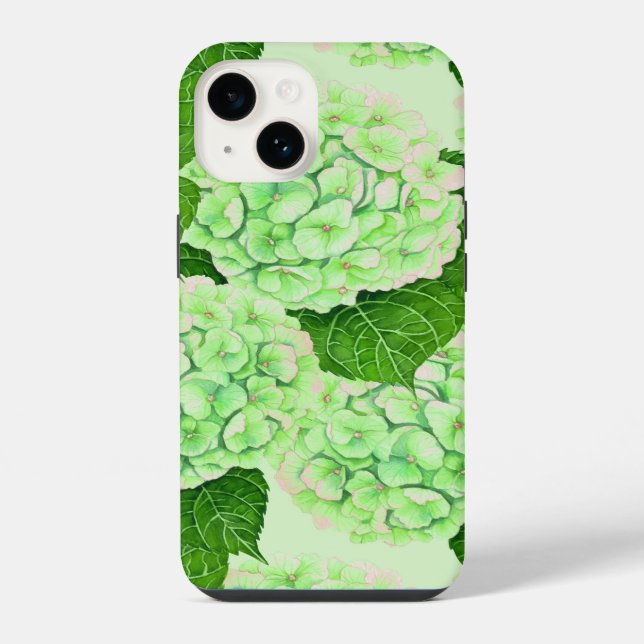 Hydrangea watercolor pattern iPhone case (Back)