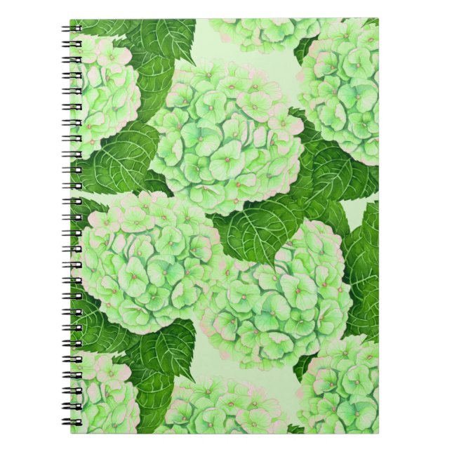 Hydrangea watercolor pattern notebook (Front)