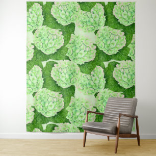 Hydrangea watercolor pattern tapestry