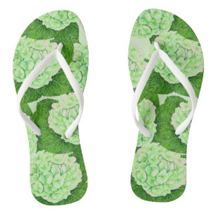 Hydrangea watercolor pattern thongs