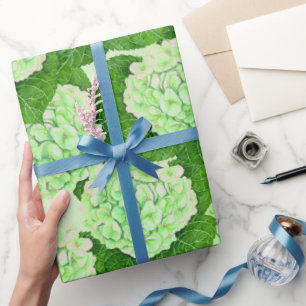 Hydrangea watercolor pattern wrapping paper
