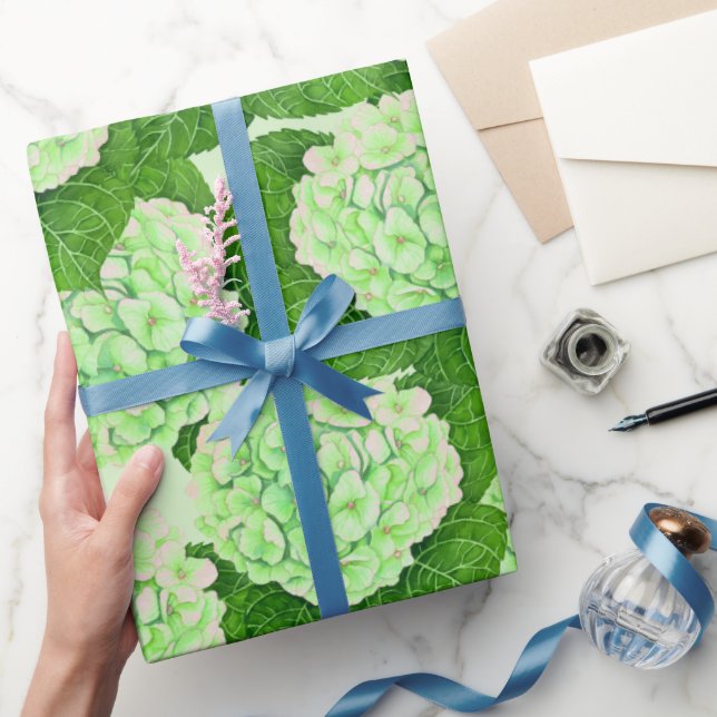 Hydrangea watercolor pattern wrapping paper (Gifting)