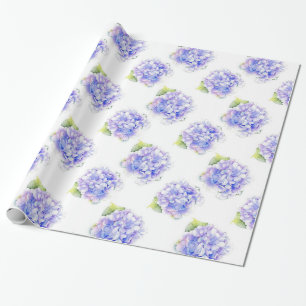 Hydrangea Watercolor Pattern Wrapping Paper
