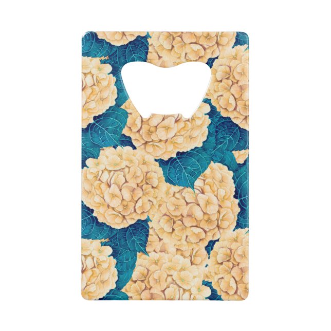 Hydrangea watercolor pattern, yellow and blue (Front)