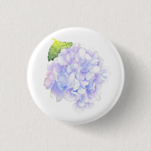 Hydrangea Watercolor Vignette 3 Cm Round Badge