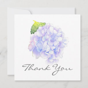Hydrangea Watercolor Vignette Thank You Card