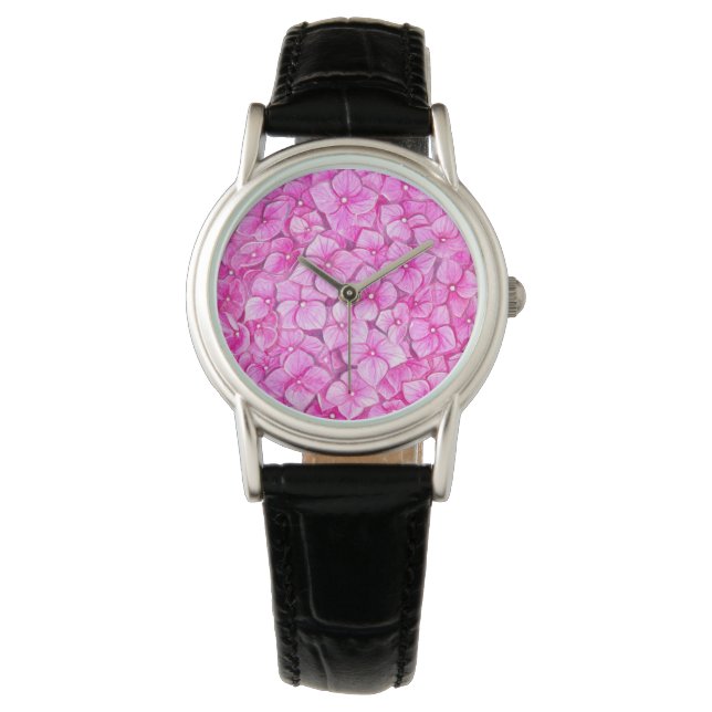 Hydrangea watercolor watch (Front)