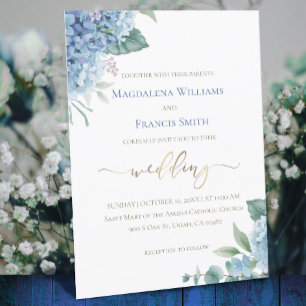 Hydrangea watercolor wedding Invitation