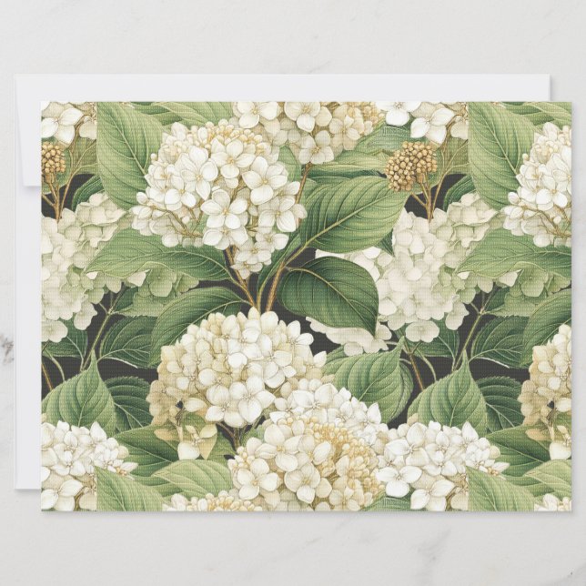 Hydrangea watercolour floral Boho retro flowers (Front)