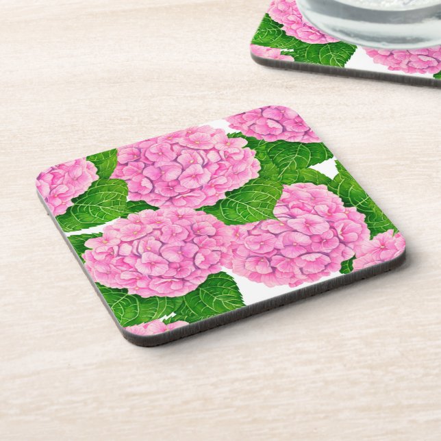 Hydrangea waterolor pattern coaster (Left Side)