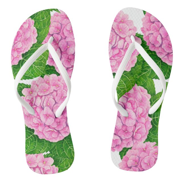 Hydrangea waterolor pattern thongs (Footbed)
