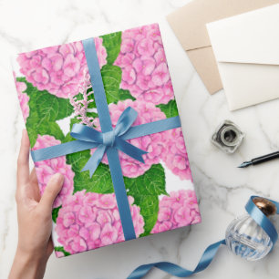 Hydrangea waterolor pattern wrapping paper