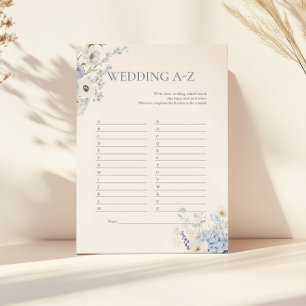 Hydrangea Wedding Game   Blue Floral Bridal shower