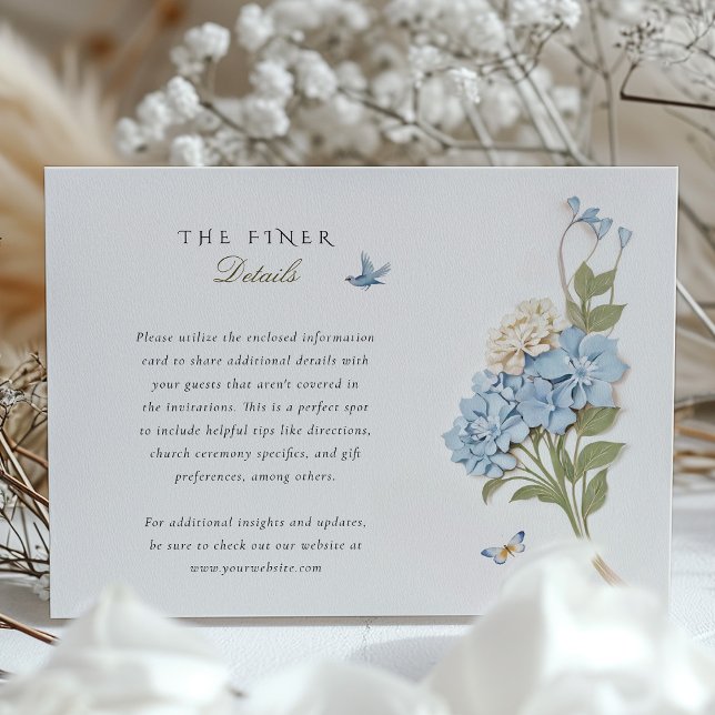 Hydrangea Wedding Information Card Vintage (Creator Uploaded)