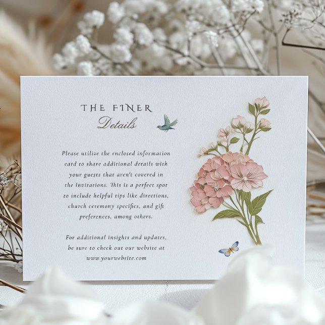 Hydrangea Wedding Information Card Vintage (Creator Uploaded)