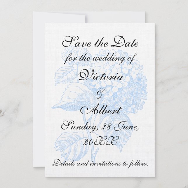 Hydrangea Wedding Invitation (Front)
