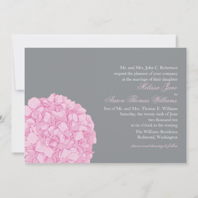 Hydrangea Wedding Invitation (Front)