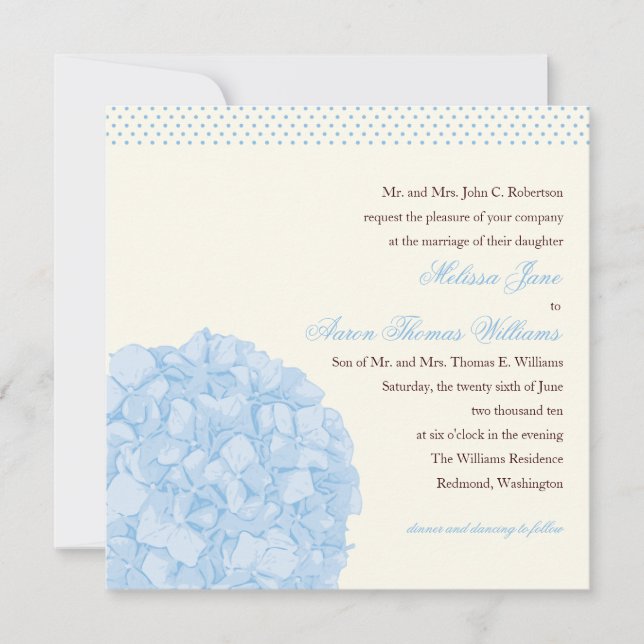 Hydrangea Wedding Invitation (Front)
