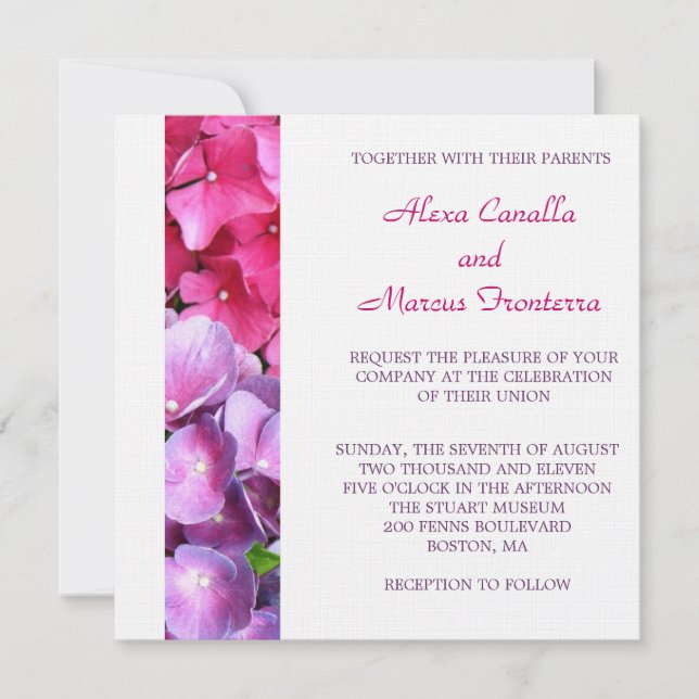 Hydrangea Wedding Invitation (Front)