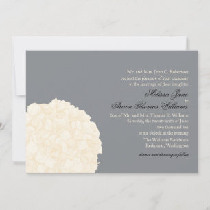 Hydrangea Wedding Invitation - Grey
