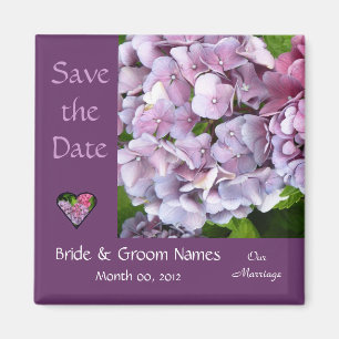 Hydrangea Wedding Save The Date Magnet