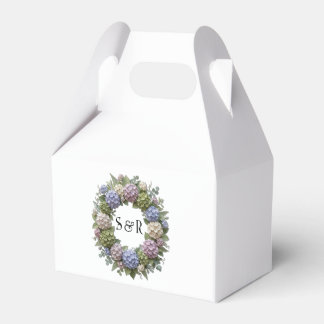 Hydrangea Wreath Monogram Wedding Favour Box