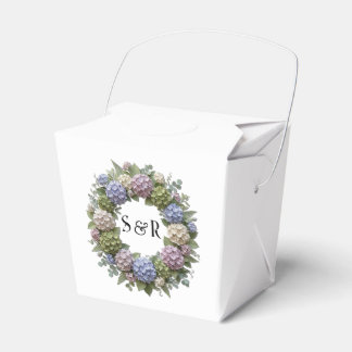 Hydrangea Wreath Monogram Wedding Favour Box