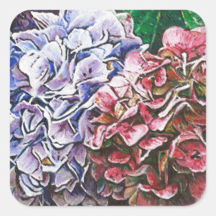 Hydrangeas 2010 square sticker